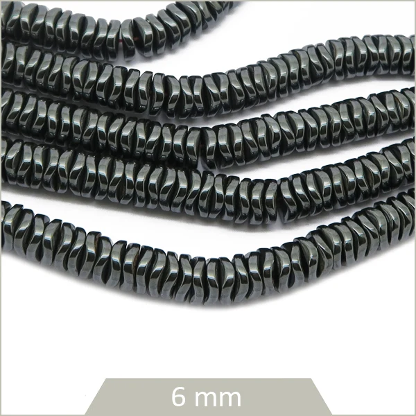 Env. 228 perles heishi hématite gris anthracite 6 mm – intercalaires bijoux DIY