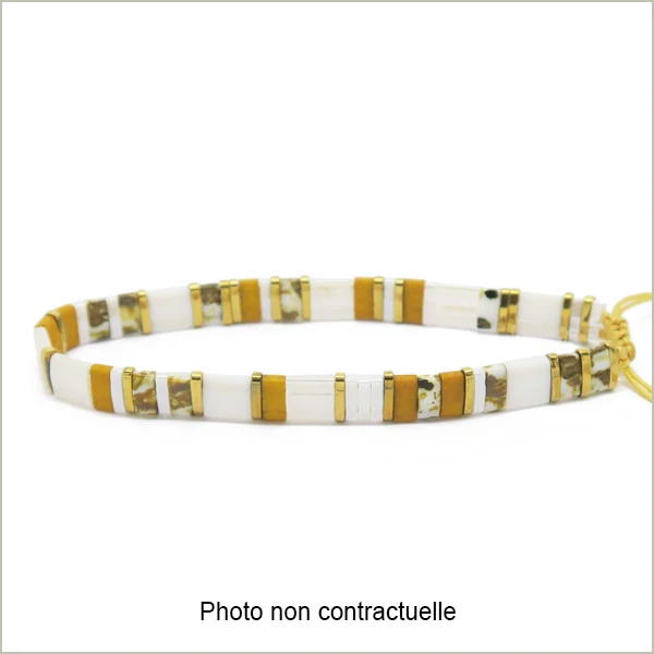 6 g de mix de perles Tila Blanc et OR