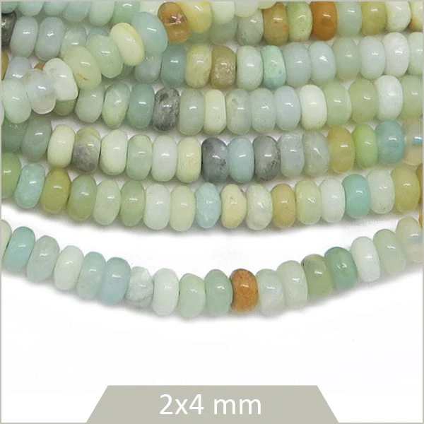 Env. 160 perles soucoupes en Amazonite, 4 mm