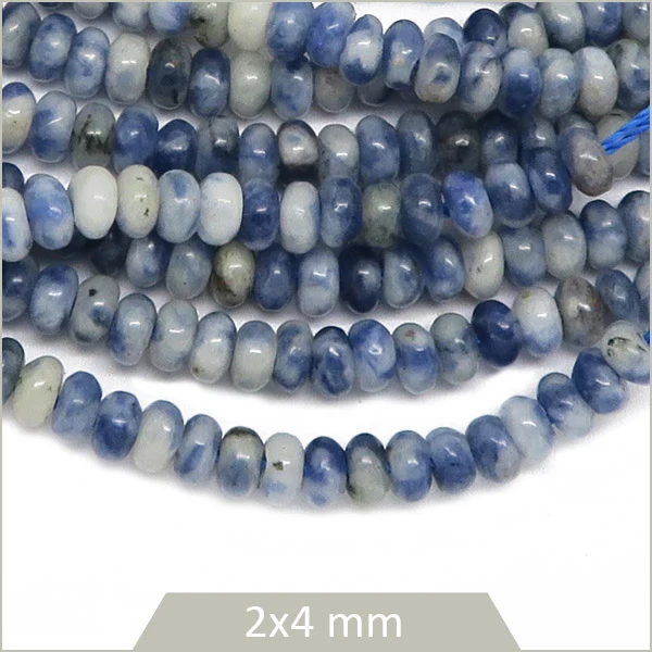 Env. 160 perles soucoupes en Sodalite, 4 mm