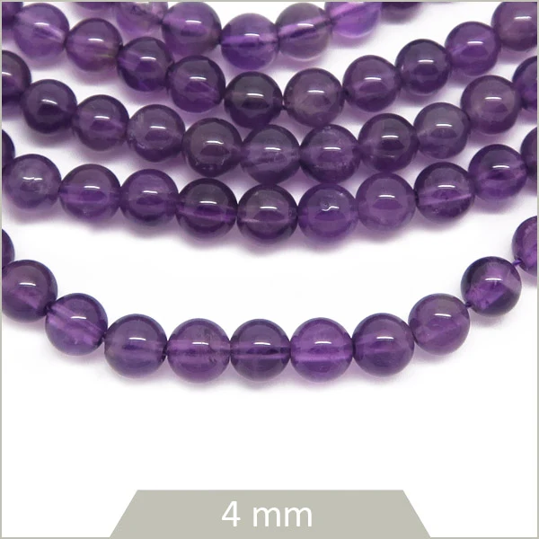 Env. 48 perles rondes Améthyste 4 mm