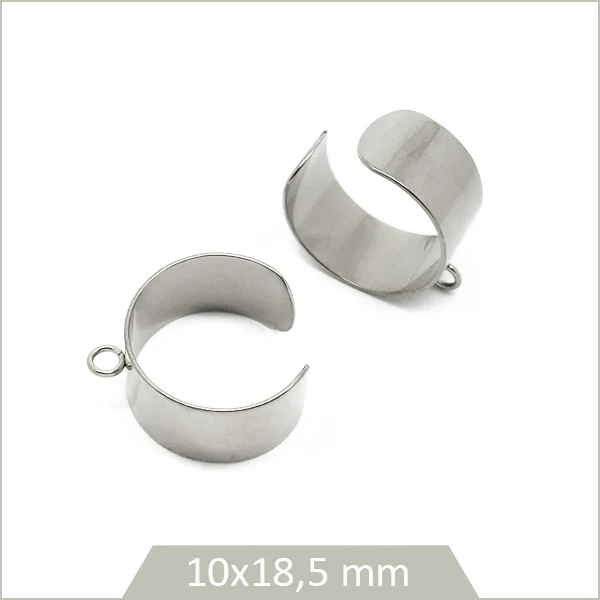 2 bagues ouvertes ajustables en acier inoxydable