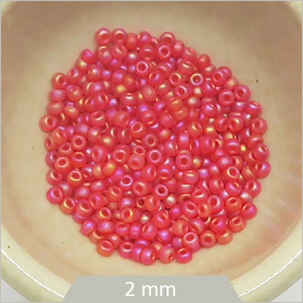5 g Rocaille Miyuki 11/0, SB0140FR rouge irisé mat
