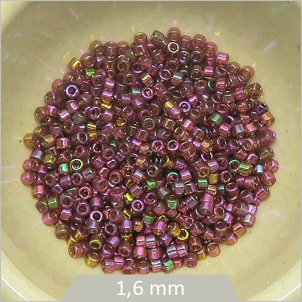 5 g de perles Miyuki Delica 11/0, DB0103 rouge doré arc-en-ciel