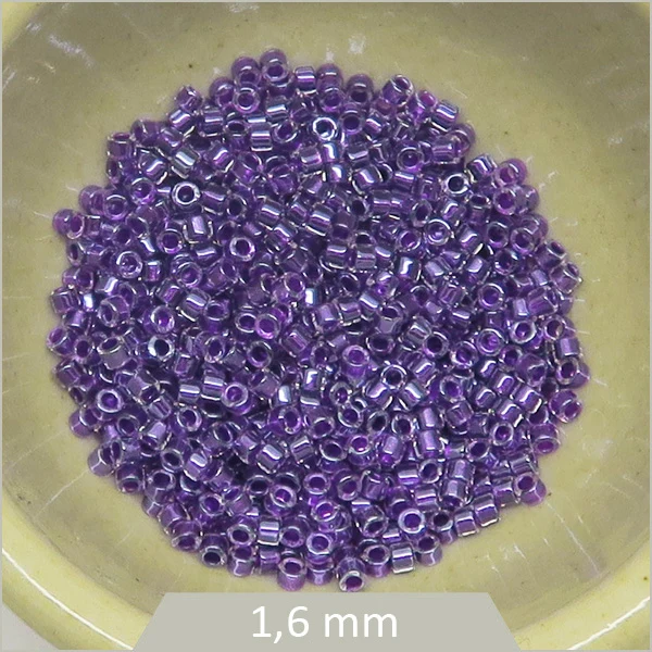 5 g de perles Miyuki Delica 11/0, DB0923 cristal doublé Améthyste scintillant