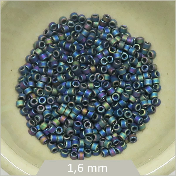 5 g de perles Miyuki Delica 11/0, DB0871 pétrole irisé