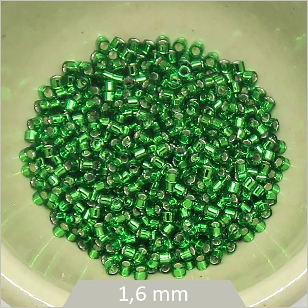 5 g de perles Miyuki Delica 11/0, DB0046 vert clair argenté