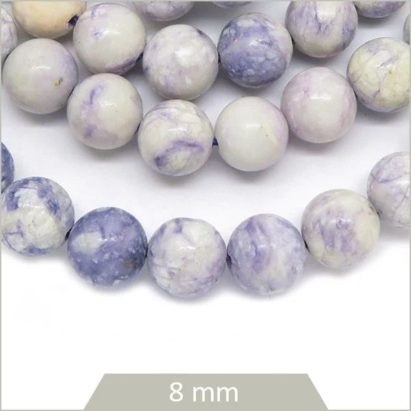 Env. 42 perles rondes en Howlite teintée violet, 8 mm