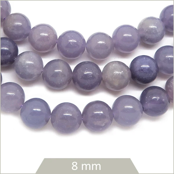 Env. 45 perles rondes en Lépidolite, 8 mm