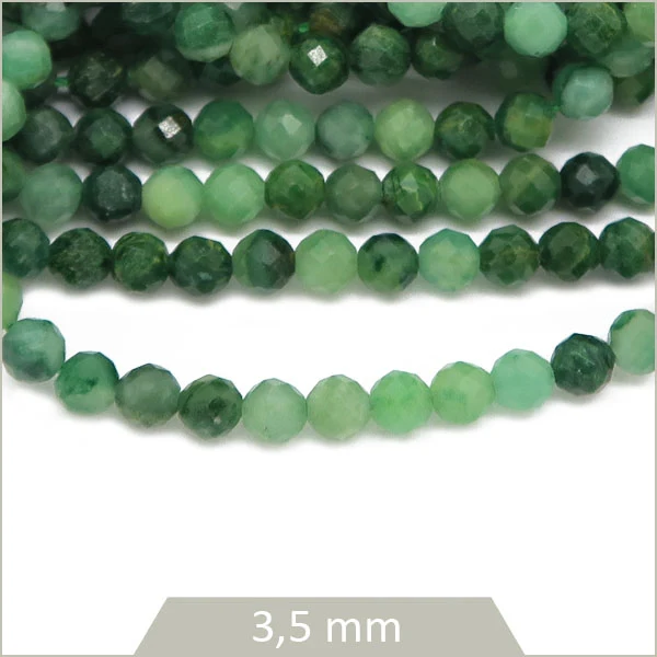 Env. 120 perles facettées en Jade Africaine 3,5 mm