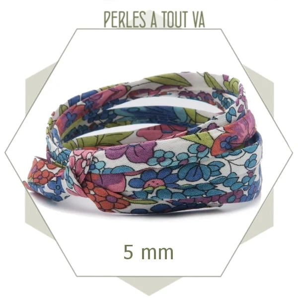 1 m de cordon Liberty 5 mm Margaret Annie - Brocéliande