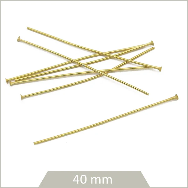 10 tiges à tête plate acier inoxydable doré