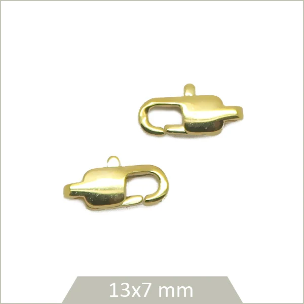 4 fermoirs mousquetons ovales en acier inoxydable doré