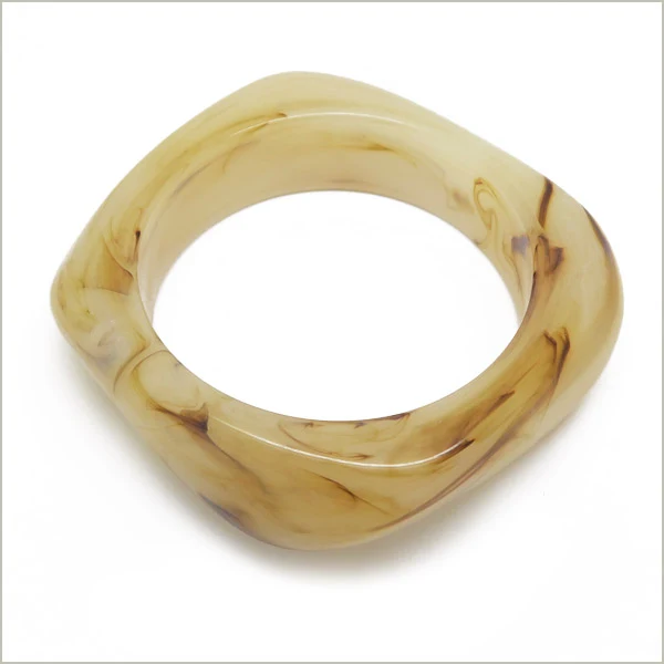 1 bracelet jonc acétate imitation marbre ivoire