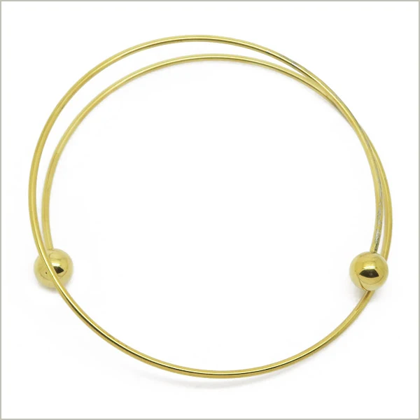 1 bracelet jonc torque spirale en acier inoxydable doré, largeur 1,5 mm