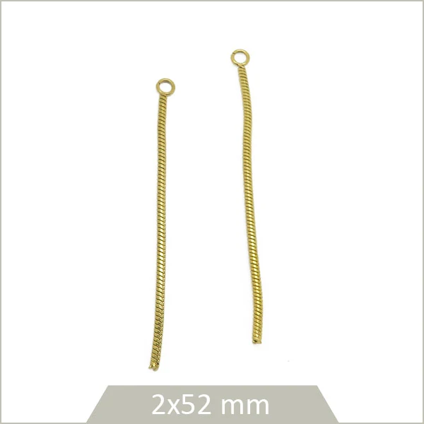 4 breloques chaîne serpent en acier inoxydable doré