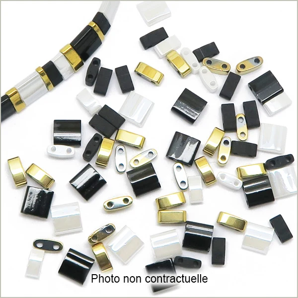 6 g de mix de perles Tila black and white