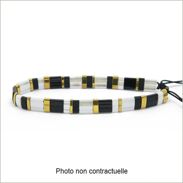 6 g de mix de perles Tila black and white