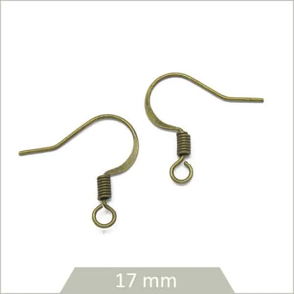 24 crochets de boucles d'oreilles bronze simples