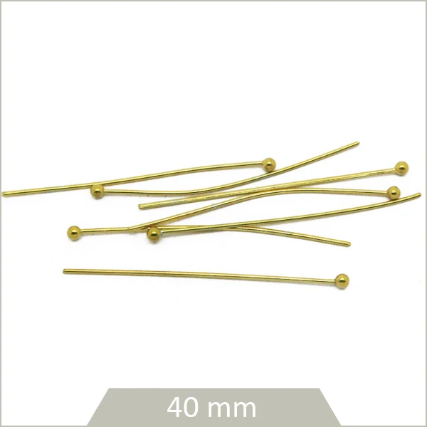 10 tiges billes acier inoxydable doré
