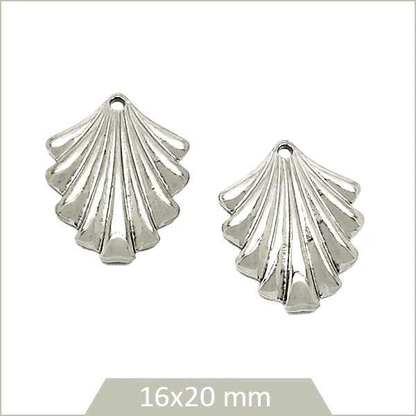 4 breloques feuilles rétro en acier inoxydable
