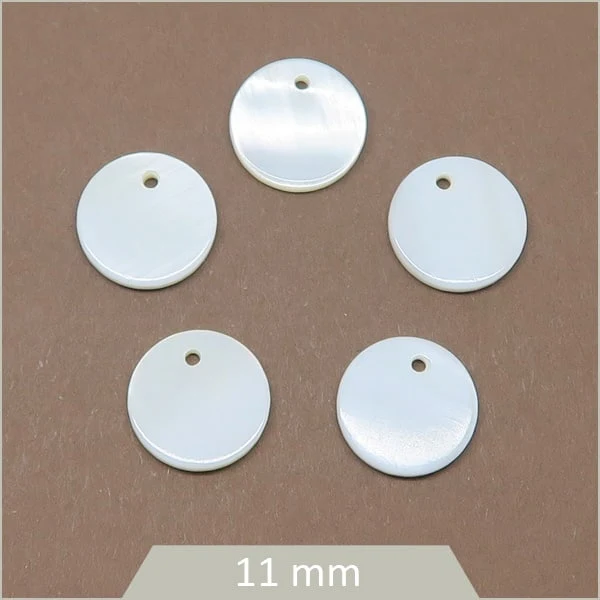 20 sequins nacrés ronds 10-11 mm